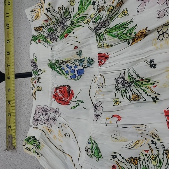 Ines De La Fressange Chic Floral Goose A-Line Skirt in White Size XS - Picture 5 of 7